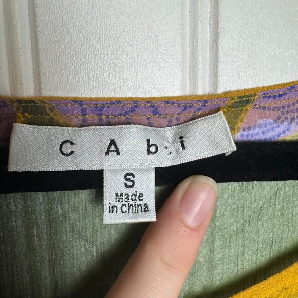 Cabi Marrakesh colorful sheer silk tunic 3/4 sleeve size small M43 - Picture 3 of 5